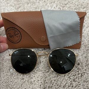 Ray-Ban Gold and Black Sunglasses